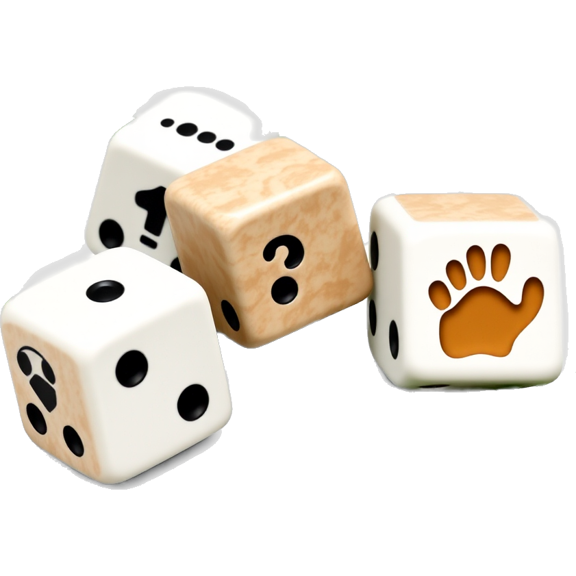 Craft four Jurassic dice π², adorned with ancient dinosaur scales! Let the numbers be represented by dino footprints: 1 for a tiny Raptor track, 2 for a Stegosaurus claw, and 3 for a mighty T-Rex print. Each dice sits atop lush ferns, ready for a prehistoric adventure! πΏπ¦