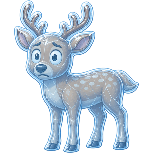 frozen frozen frozen deer frozen head completely frozen in a huge thin coat of ice body completely frozen in a huge thin coat of ice arms completely frozen in a huge thin coat of ice legs completely frozen in a huge thin coat of ice tail frozen frozen in a huge thin coat of ice face completely frozen in a thin coat of ice