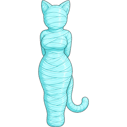wrapped up and mummified fully covered in a #B8FFFF spider slik cocoon shaped like female cat girl anthro with arms behind back with #B8FFFF spider slik wrappings completely covered with thick layers non-transparent #B8FFFF spider slik wrappings #B8FFFF (martin mystery)