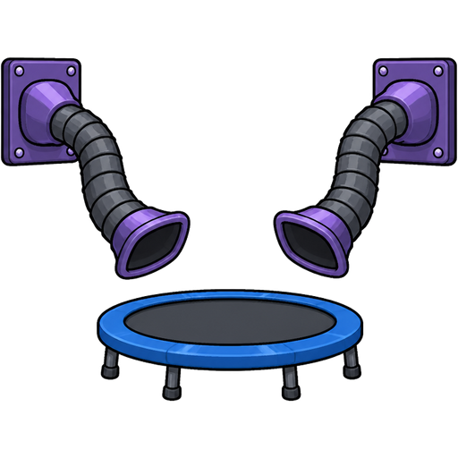 (mohsye freeworldgroup Cat Vac Catapult II online game) two wall mounted vacuum hoses between trampoline