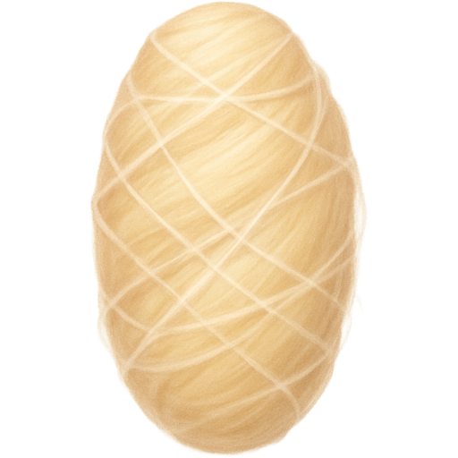 cocoon made of blonde hair coated with think coat of made of blonde hair webbing cocoon made of blonde hair covered with coated with think coat of webbing made of blonde hair and silk coating with silk made of blonde hair