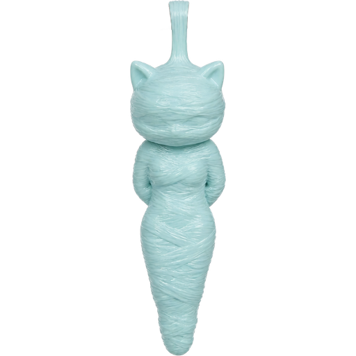 wrapped up and mummified fully covered in a #B8FFFF spider slik cocoon shaped like female anthro yellow cat girl anthro arms behind back with #B8FFFF spider slik wrappings completely covered with thick layers non-transparent #B8FFFF spider slik wrappings hanged to the branch littlest pet shop toy version