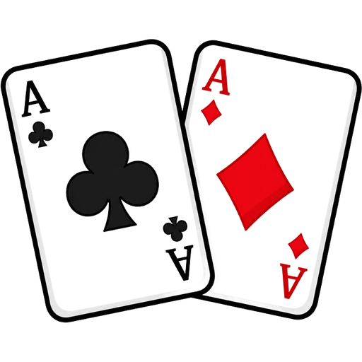 two playing cards: Ace of Clubs and Ace of Diamonds, facing each other slightly, cartoon sticker style, bold outlines, clean vector look, isolated on white background, 512x512, centered –ar 1:1 ace of clubs and ace of diamonds together, cartoon sticker, white background /imagine ace of clubs and ace of diamonds together cartoon sticker –ar 1:1