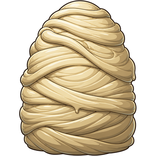 giant slikworm cocoon covered with thick layers non-transparent slik wrappings and huge slik wrappings with thick layers