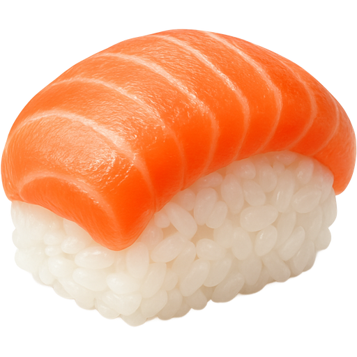 English: Perfectly rolled sushi, with slightly vinegared rice and fresh, melt-in-your-mouth salmon or tuna. Each bite is a subtle balance of the fish’s sweetness and the rice’s gentle acidity. The fish’s silky texture pairs with a hint of wasabi and soy sauce.