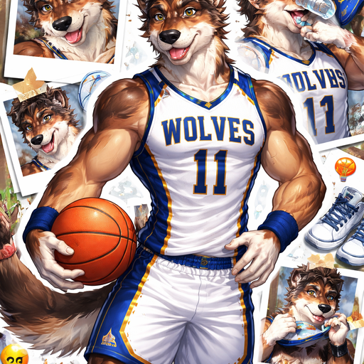 A Full Body and Facial Wallpaper of a Hunky and Chunky a Very Hot and Handsome German Shepard mixed with a Australian Shepard bara furry who is a Basketball College player and Extremely muscular but not to muscular and Extremely Masculine and Handsome and Ginormous Arms and a Rounded Pecs very Short Strait Hair but tall and a little bit lean. Wearing Tight Basketball Jersey blushing