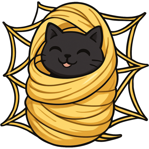 made out of blonde hair slikworm cocooned pod encased enveloped cocooned black cat happy covered with made out of blonde hair huge coating of made out of blonde hair slik and huge made out of blonde hair slik wrappings and huge made out of blonde hair webbing wrappings made out of blonde hair