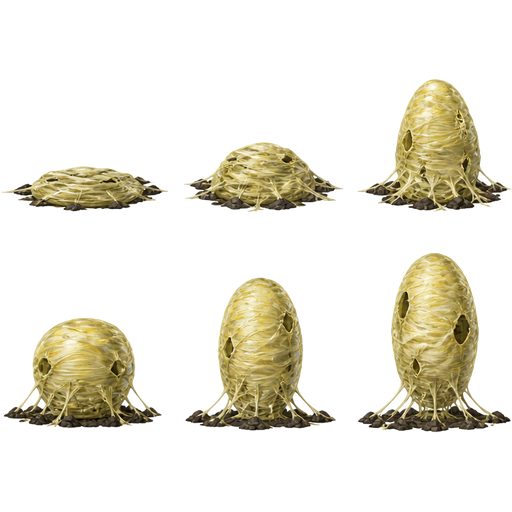 Soul Saver Online pc game light yellow slikworm cocoon with light yellow slik wrappings anchor to the ground sprites normal deflated inflated