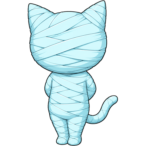 wrapped up and mummified fully covered in a #B8FFFF spider slik cocoon shaped like morgana anthropomorphic cat Persona 5 with arms behind back with #B8FFFF spider slik wrappings completely covered with thick layers non-transparent #B8FFFF spider slik wrappings #B8FFFF