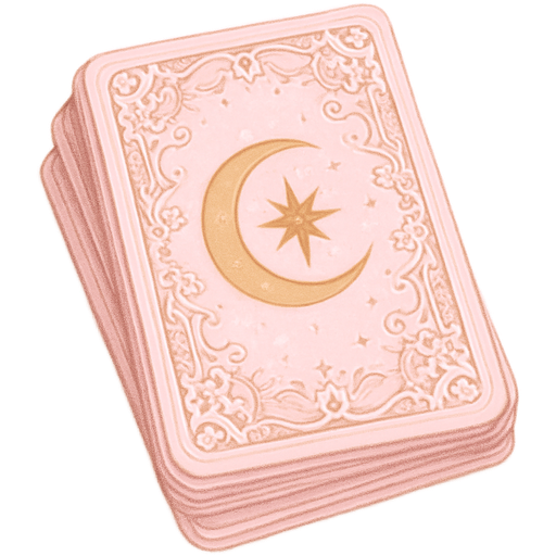 Beautiful pink tarot card deck, aesthetic, soft pastel colors, elegant mystical design, golden details, feminine and magical vibe