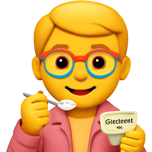 Boy with white skin, blonde hair, colorful glasses and a light pink jacket loves to eat chobani flip yogurt