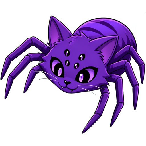 #B8FFFF cocooned body wrapped up brown mouse scared with teary eyes covered with thick coat of #B8FFFF webbing in a giant #B8FFFF spider web with a giant purple spider cat