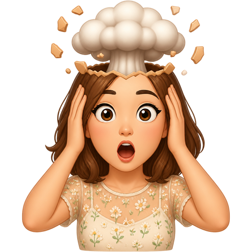 light skin woman with shoulder length chestnut brown hair wearing a summer illusion top short sleeves mind blowed