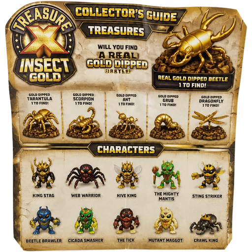 moose toys treasure x insect gold collectors guide treasures and characters will you find a real gold dipped beetle