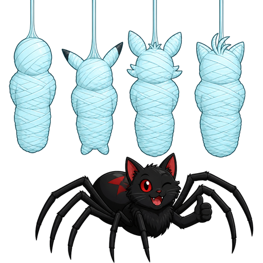 wrapped up and mummified fully covered in a #B8FFFF spider slik cocoon shaped like boy arms behind back with #B8FFFF spider slik wrappings completely covered with thick layers non-transparent #B8FFFF spider slik wrappings hanging on ceiling next to wrapped up and mummified fully covered in a #B8FFFF spider slik cocoon shaped like pikachu arms behind back with #B8FFFF spider slik wrappings completely covered with thick layers non-transparent #B8FFFF spider slik wrappings hanging on ceiling next to wrapped up and mummified fully covered in a #B8FFFF spider slik cocoon shaped like funtime foxy arms behind back with #B8FFFF spider slik wrappings completely covered with thick layers non-transparent #B8FFFF spider slik wrappings hanging on ceiling next to wrapped up and mummified fully covered in a #B8FFFF spider slik cocoon shaped like miles tails prower arms behind back with #B8FFFF spider slik wrappings completely covered with thick layers non-transparent #B8FFFF spider slik wrappings hanging on ceiling next to a happy male black widow spider cat drider hybrid