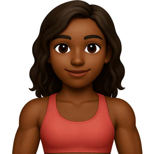 Fille métisse chocolat au lait taille tres très fille un peux de tyle 22 ans sport bras un peux musclé léger