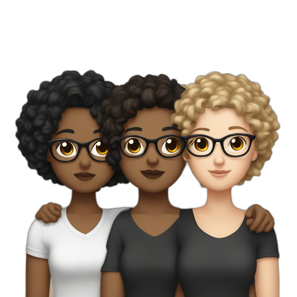 Me white girl with short black curly hair wearing glasses sleeping over with my gf light brown short black strieght hair huging each other