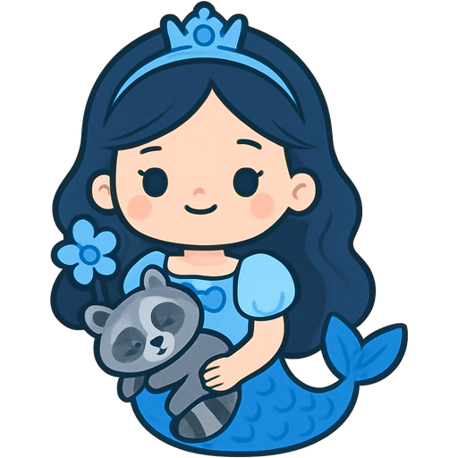 This is all going to be one person. Princess Baby Lady Raccoon Mermaid Fiancée edition blue version black hair