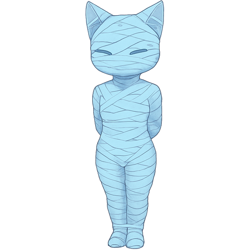 #B8FFFF spider slik mummified anthro cat shaped cocoon with arms behind back covered with #B8FFFF layer of #B8FFFF spider slik wrappings standing up legs tied together with spider slik #B8FFFF completely covered with thin layer of #B8FFFF spider slik wrappings completely covered with thin layer of #B8FFFF spider slik wrappings