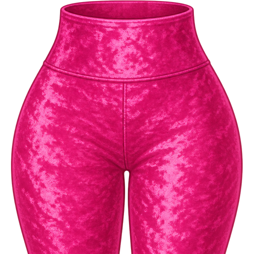 ghibli style | curvy isolated high-waisted hot-pink crushed velvet leggings | view: close up + top half only