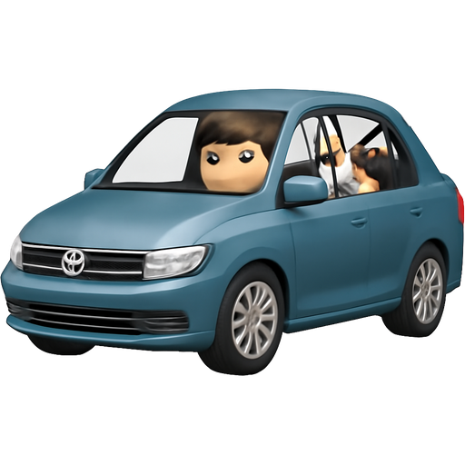 2016 vw jetta in grey/blue with a tri colored corgi in the back seat and a brown haired girl in the drivers seat with a pixie cut