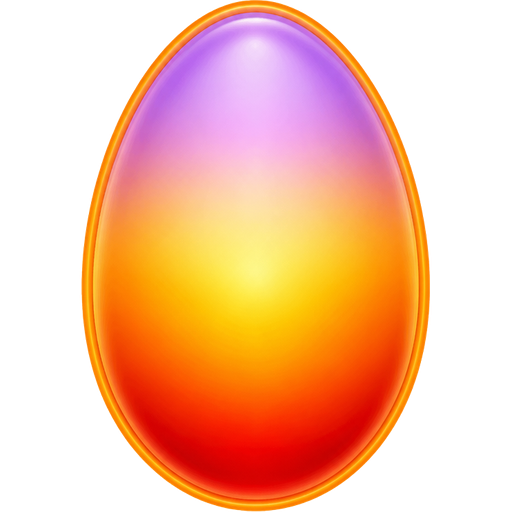 Draw an egg-shaped oval aura. inside it the gradient — in the bottom is red color, at the middle is orange and yellow color, at the top is light violet color. There is a thin strip of orange color around the oval, it frames the oval. Стиль: detailed