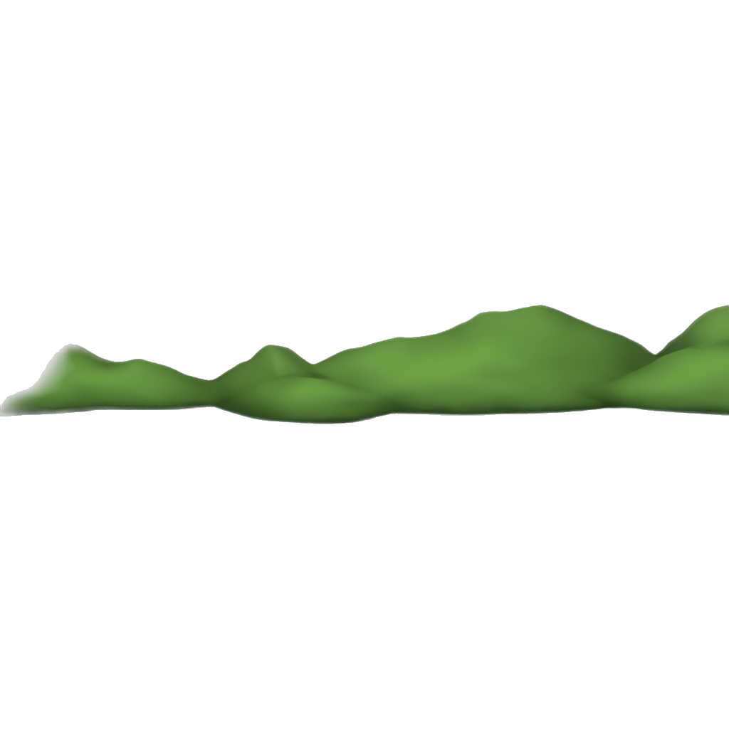 Brown, green, grey and white mountain plus blue lake with soft rounded edges under it 🏔️ (All over transparent background)